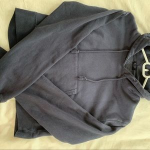 John Galt navy blue crop hoodie